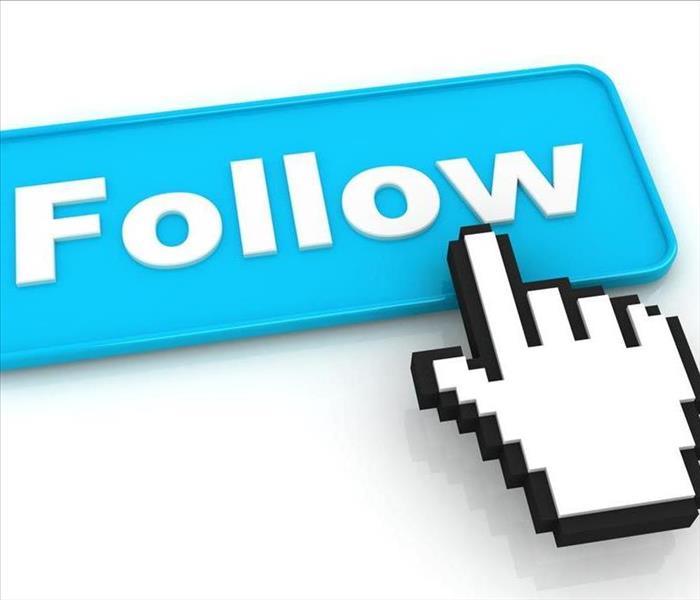 hand pointing at follow button